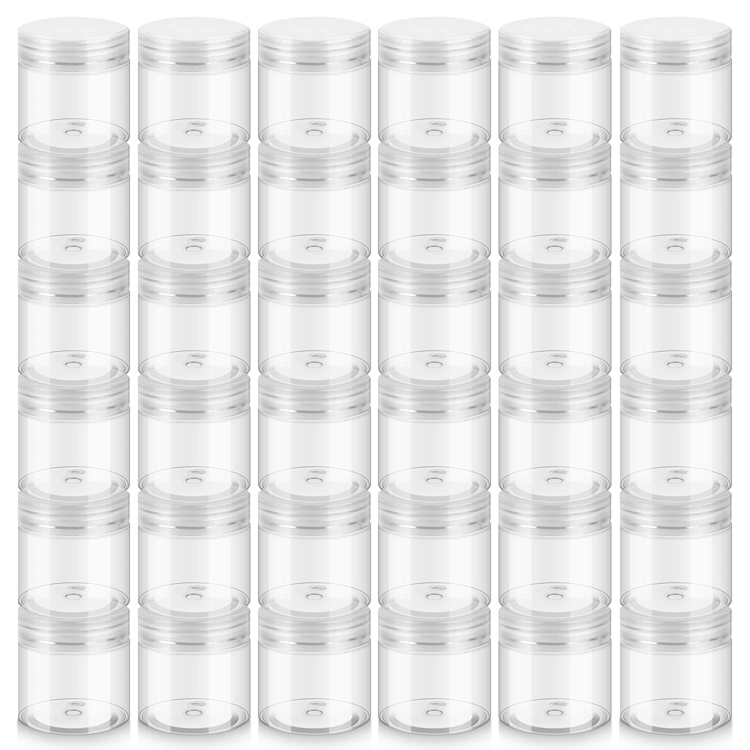 Loretoy bocaux plastiques 2 oz avec couvercle, léger et réutilisable pour cosmétiques.