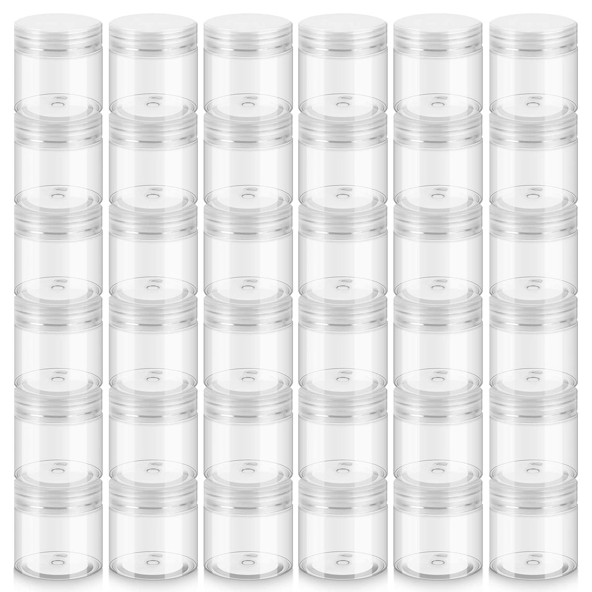 Loretoy bocaux plastiques 2 oz avec couvercle, léger et réutilisable pour cosmétiques.