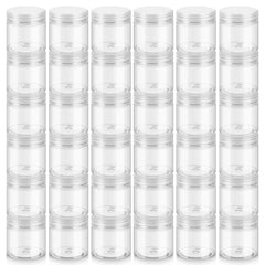 Loretoy bocaux plastiques 2 oz avec couvercle, léger et réutilisable pour cosmétiques.