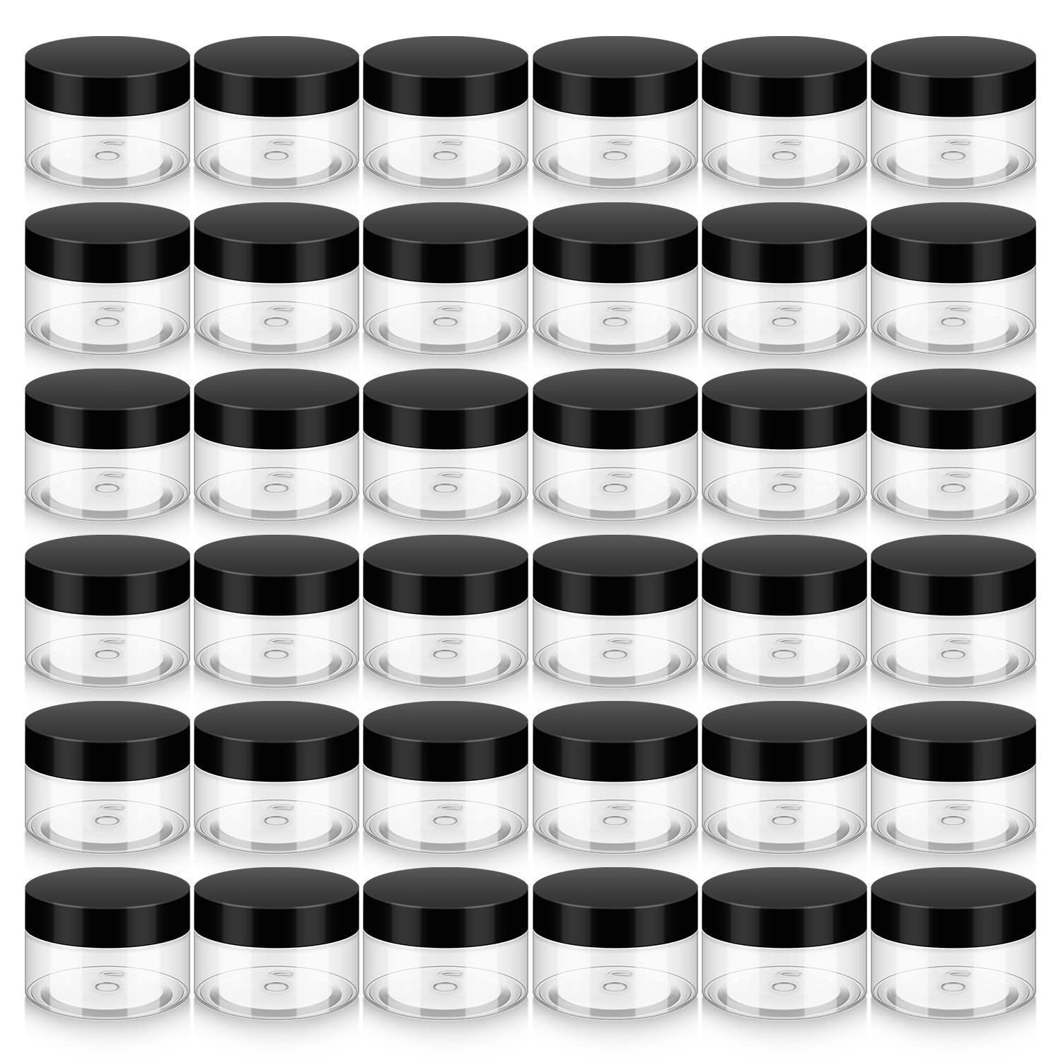 Loretoy pot plastique 4oz avec bouchon – parfait pour cosmétiques et sels de bain.