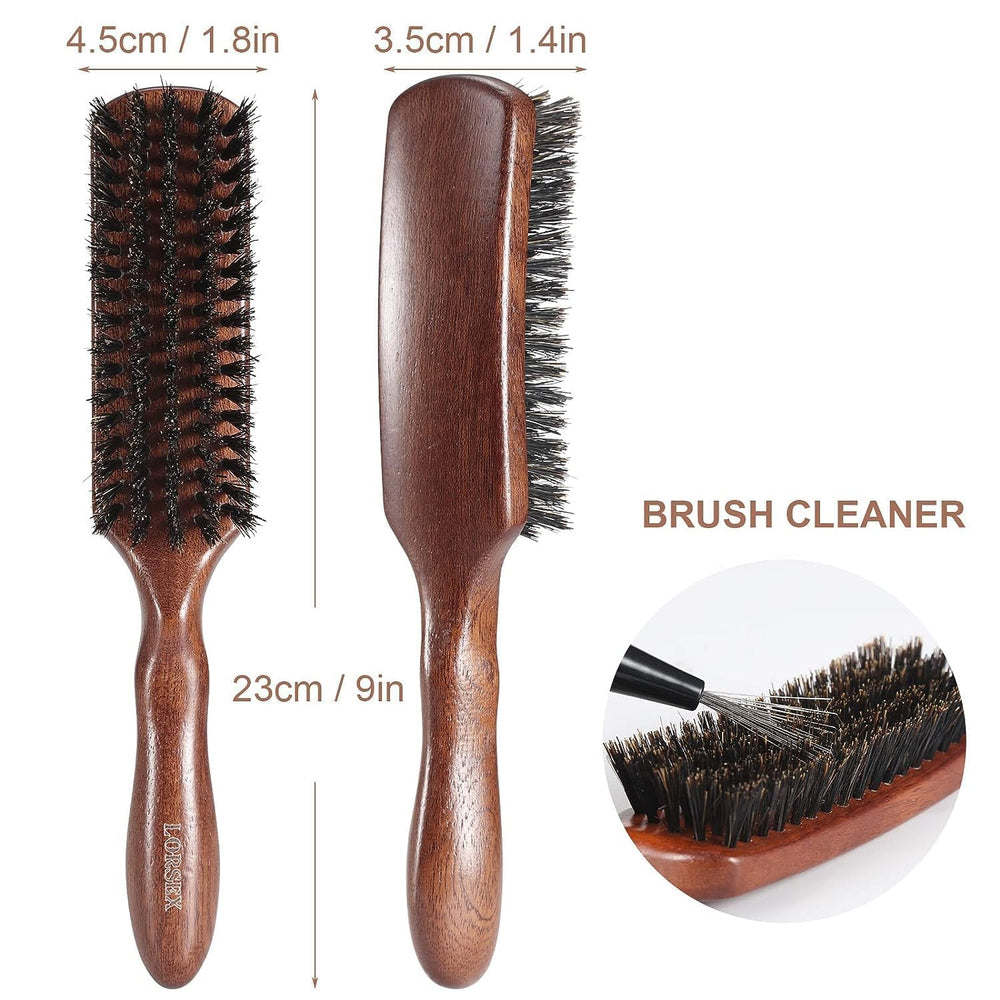 Les poils naturels distribuent les huiles pour plus de brillance.
