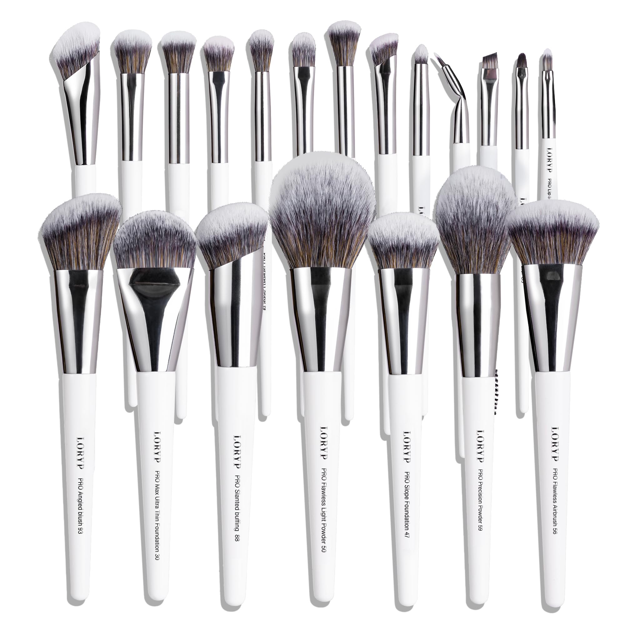 Pinceaux LORYP – ensemble de 20 pinceaux pour visage et yeux, fini professionnel.