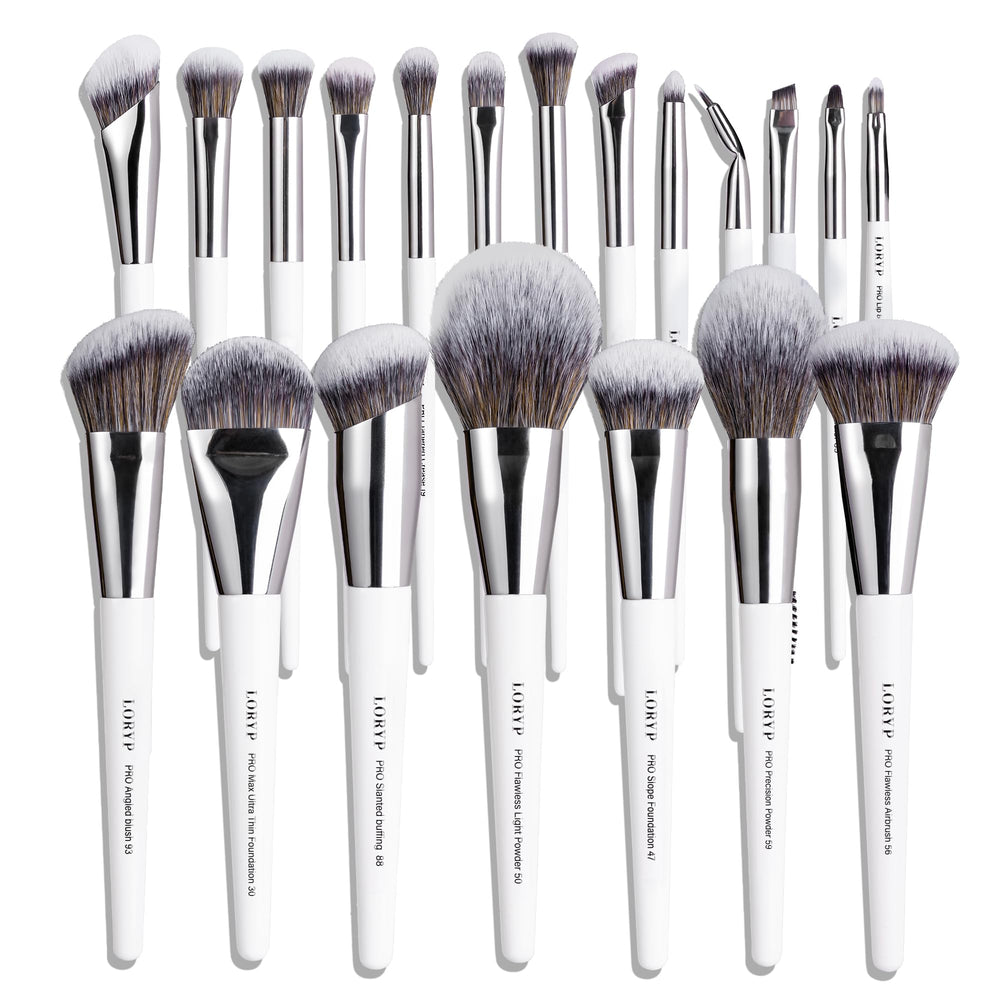 Pinceaux LORYP – ensemble de 20 pinceaux pour visage et yeux, fini professionnel.