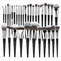 Ensemble de pinceaux LORYP 32 pièces, finition matte noire, polyvalence beauté