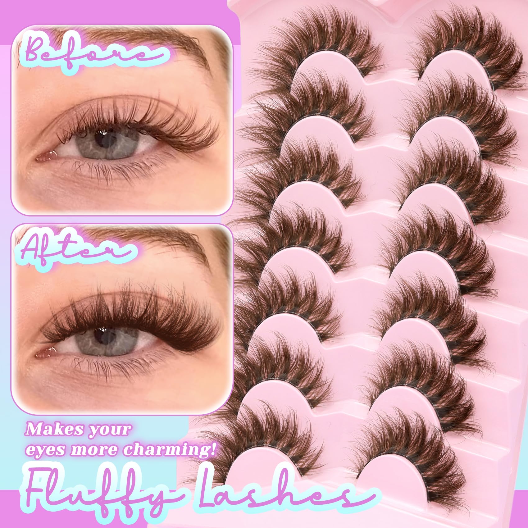 Losha cils croisés, longueur 8-18 mm pour un regard allongé.