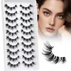 Losha Lashes Wispy Cat Eye – 10 paires pour un regard naturel et allongé.