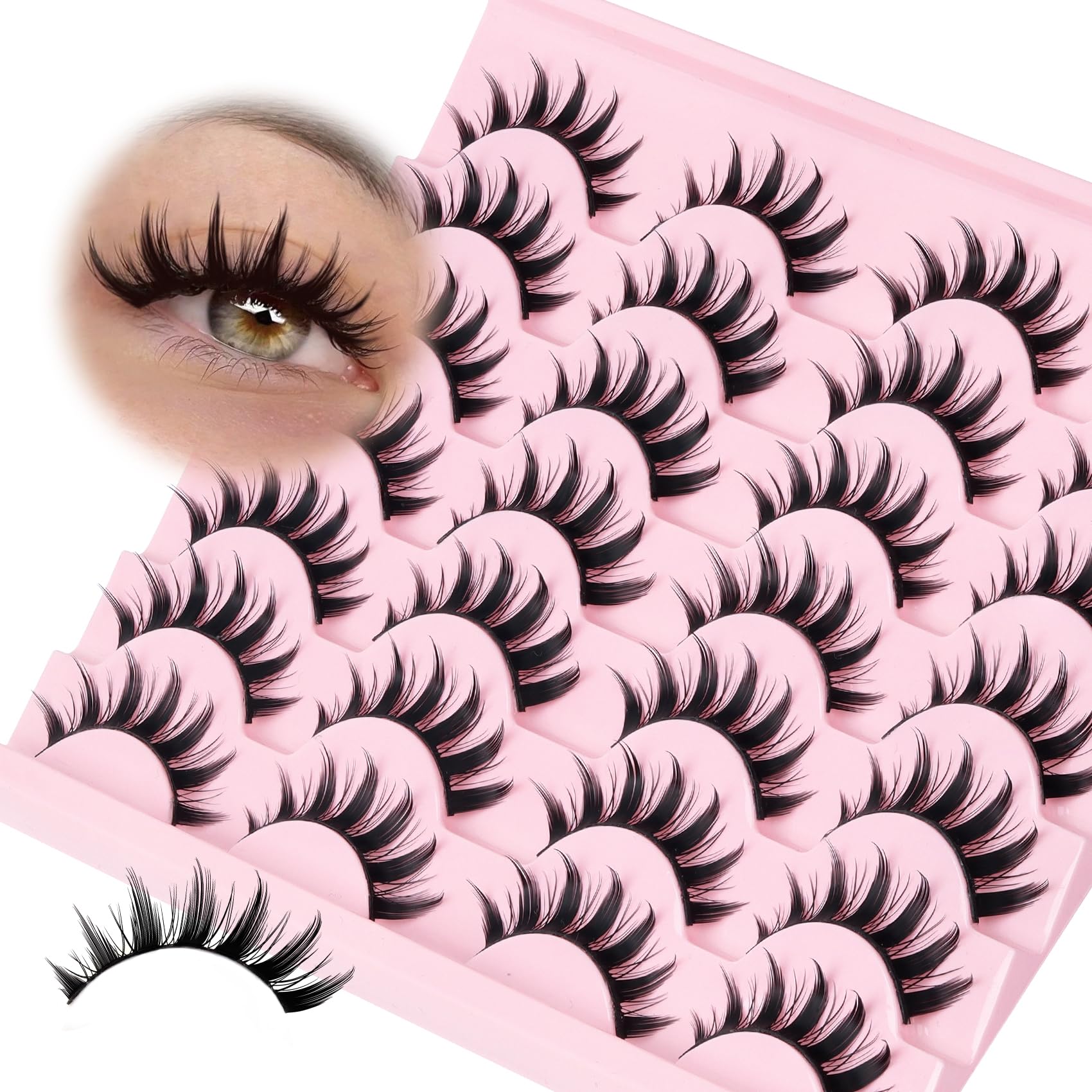 Losha cils manga épineux 14 paires pour un regard manga naturel