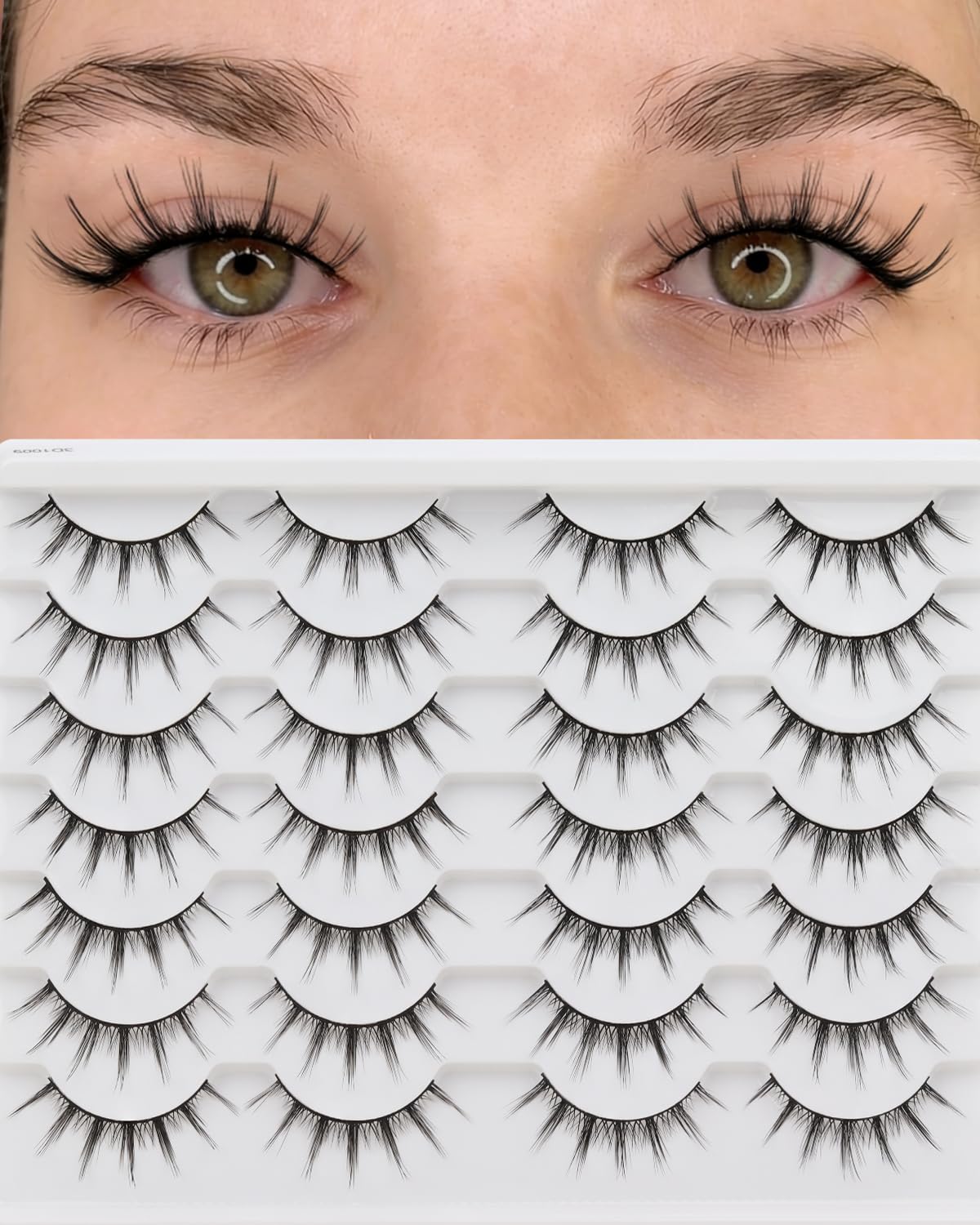 Cils Losha manga fluffy, 14 paires pour un regard naturel.
