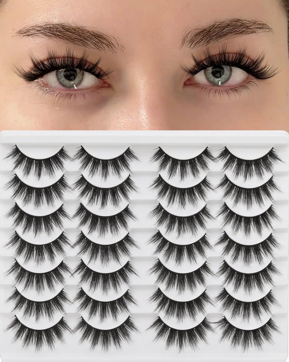 Losha cils naturels effet mink, bande coton confortable pour un regard naturel