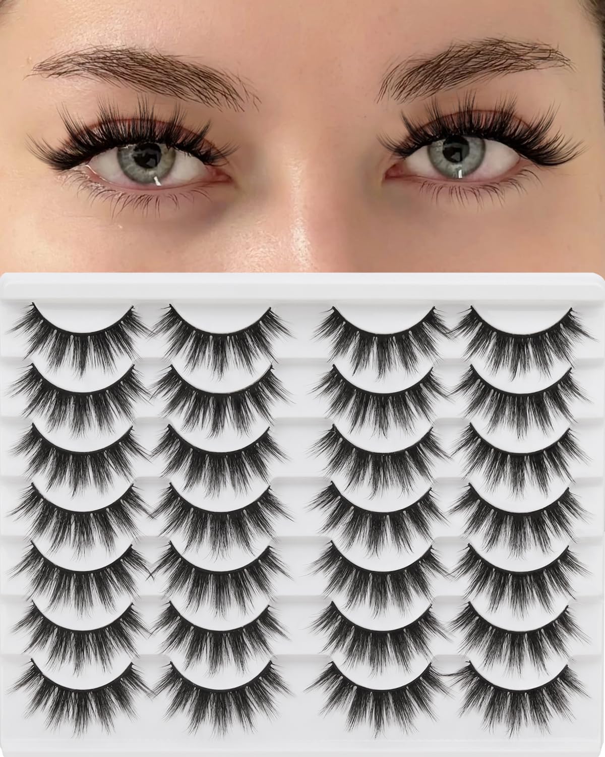 Losha cils naturels effet mink, bande coton confortable pour un regard naturel