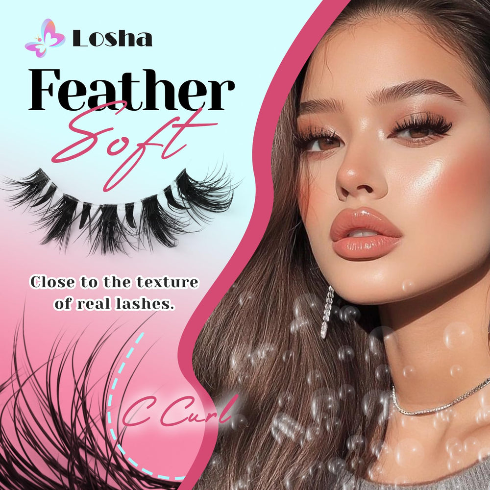 Losha Lashes Utilisation double – Port complet ou segments pour un style modulable.