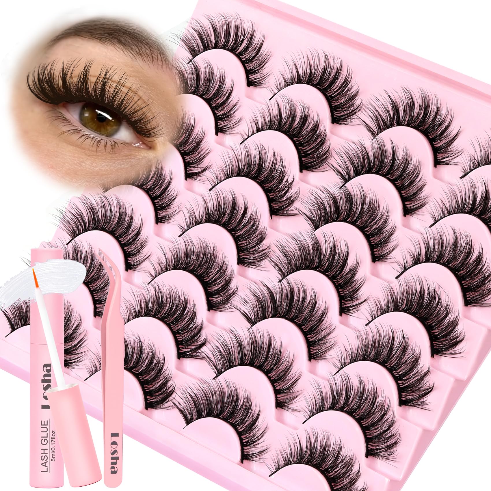 Losha Cils – regard cat-eye et 14 paires pour un look naturel.
