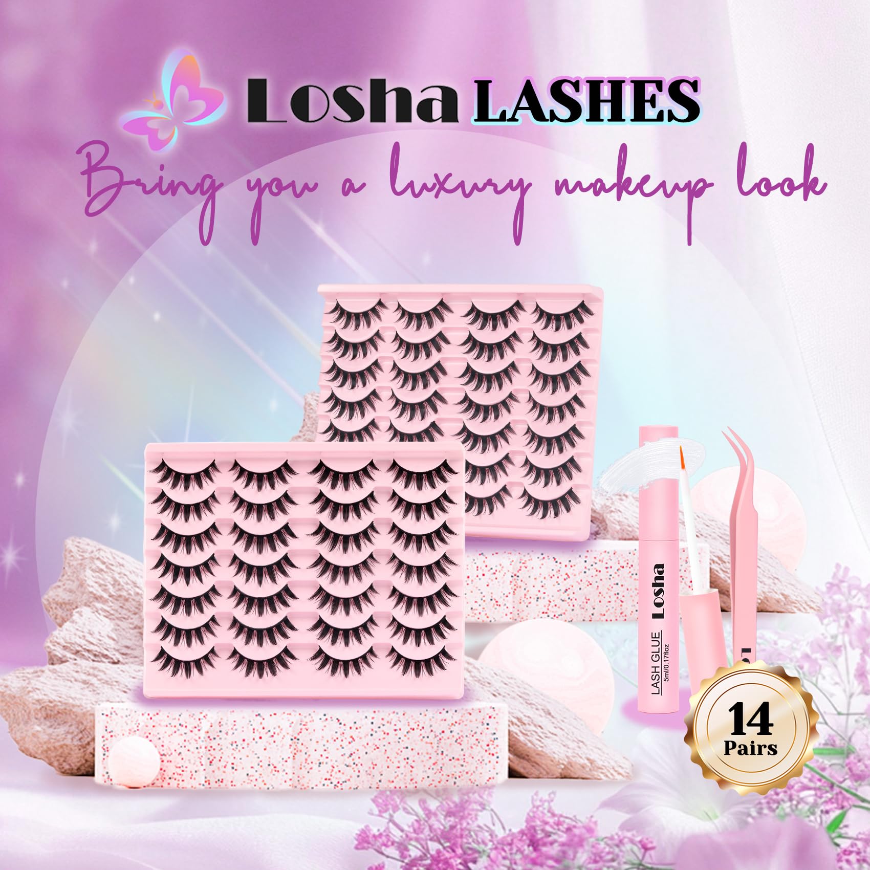 Losha Accessoires Cils Colle et Pinces : démarrage facile et résultats fidèles.