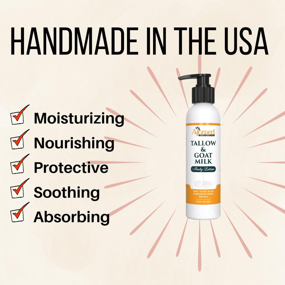 Lotion suif lait chèvre - emballage écologique: option durable et économique.