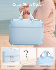 Lotour ensemble accessoires voyage bleu, trois rangements pour l'organisation.