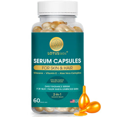 Lotus Laboratories capsules-serum 2-en-1, dosage précis pour cheveux et peau.