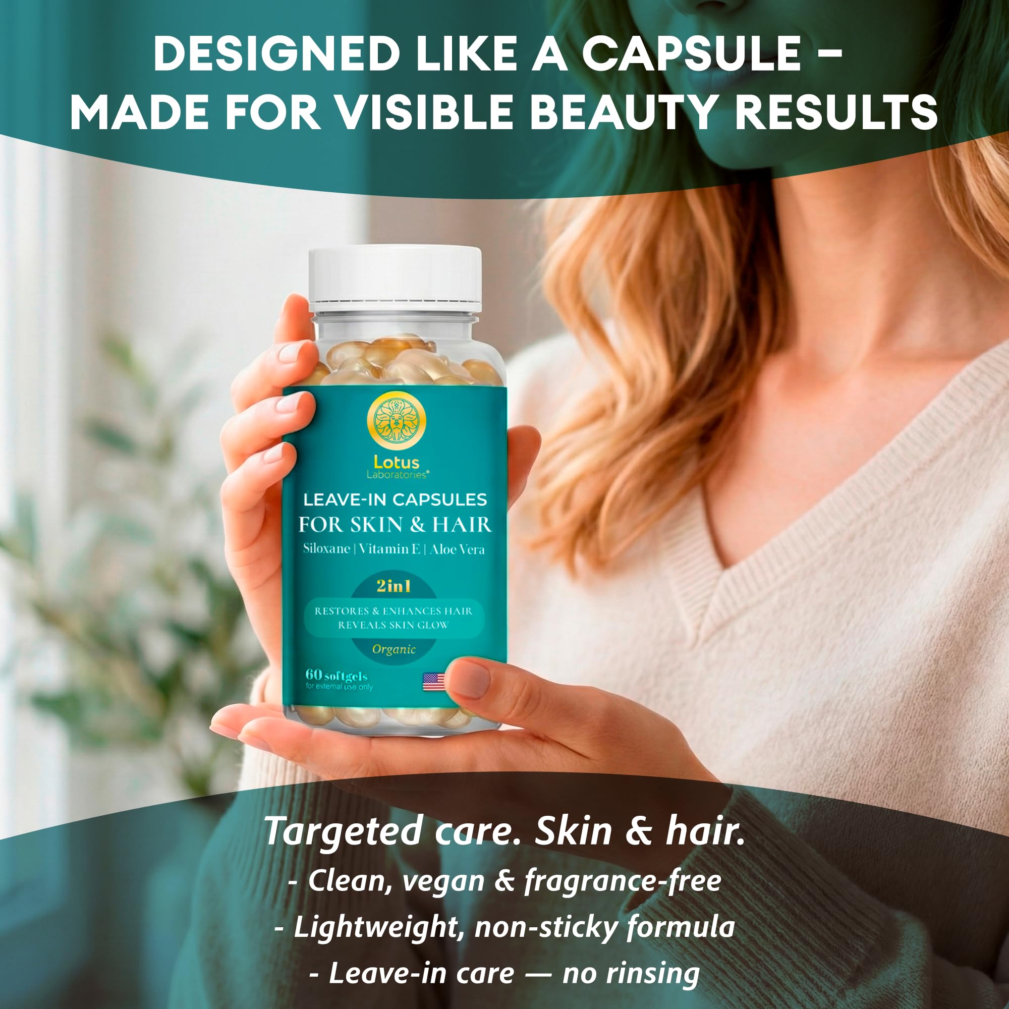 60 capsules incluses pour une routine beauté efficace et économique.