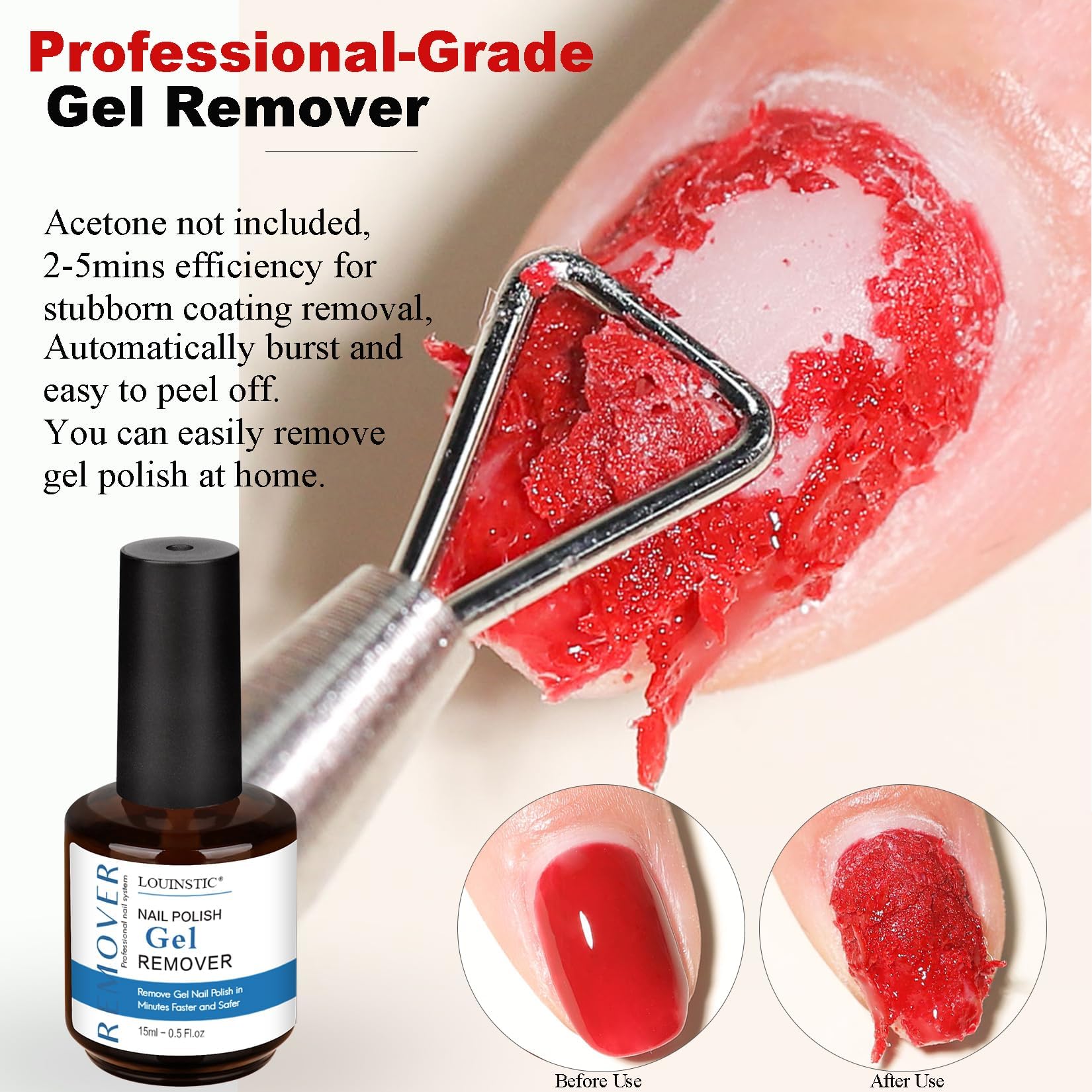 LOUINSTIC dissolvant gel dans son étui d'emballage, pratique et compact.