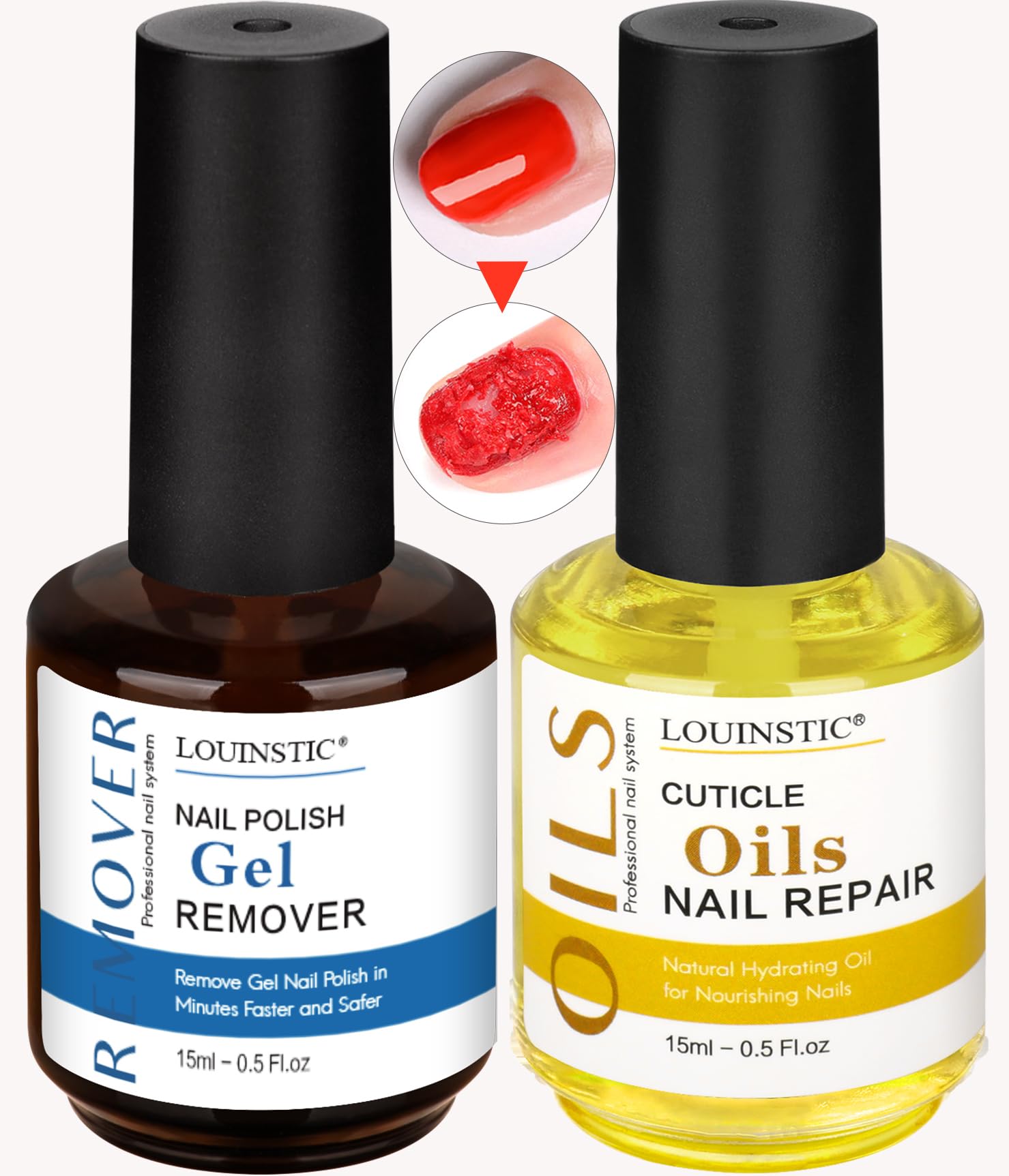 Louinstic dissolvant gel ongles: retire rapidement le gel sans effort.