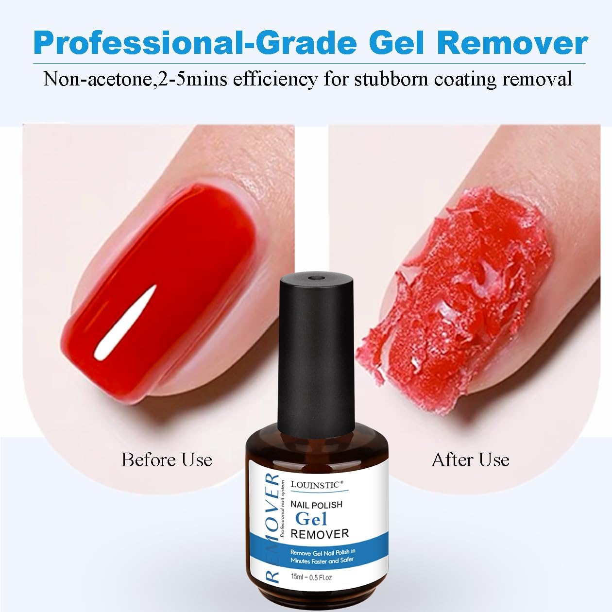 Louinstic dissolvant-gel-vernis-15ml: dissolvant efficace et sûr sans longue immersion