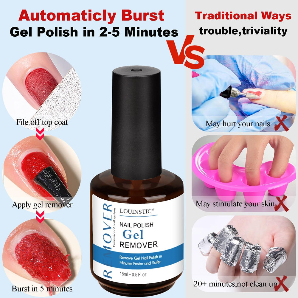 Formule sans acetone Louinstic pour retrait doux des ongles.