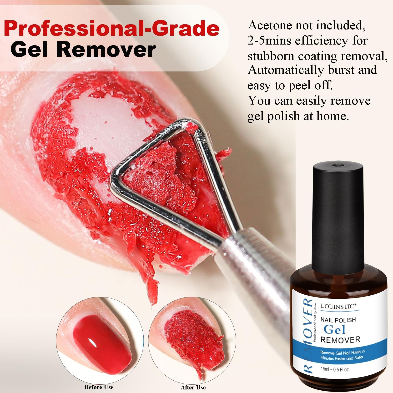 LOUINSTIC nail file for smooth edge cleanup after removal