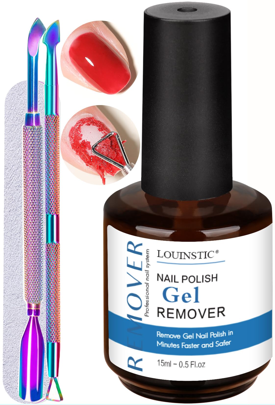 Louinstic kit-dissolvant-gel-vernis: kit professionnel pour enlever vite le gel à domicile