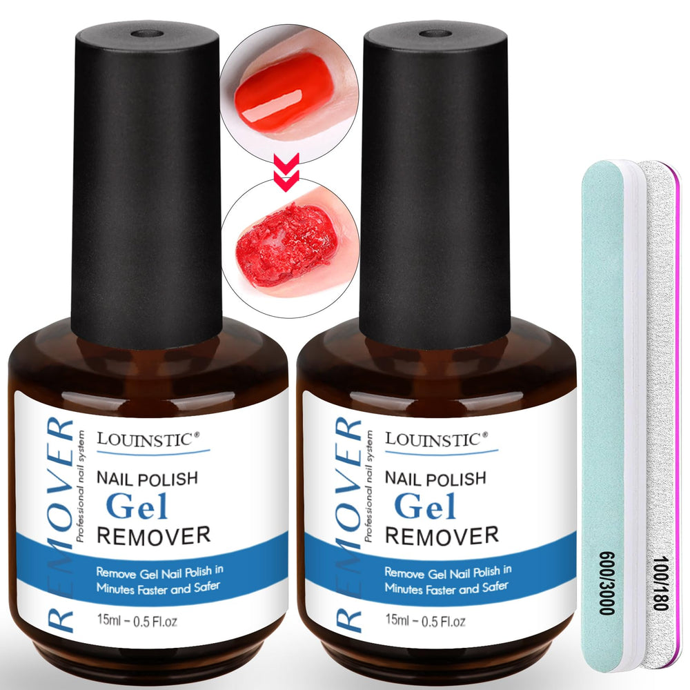 LOUINSTIC Retrait Gel kit avec deux bouteilles 15 ml pratique et rapide.