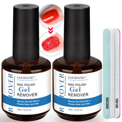 LOUINSTIC Retrait Gel kit avec deux bouteilles 15 ml pratique et rapide.