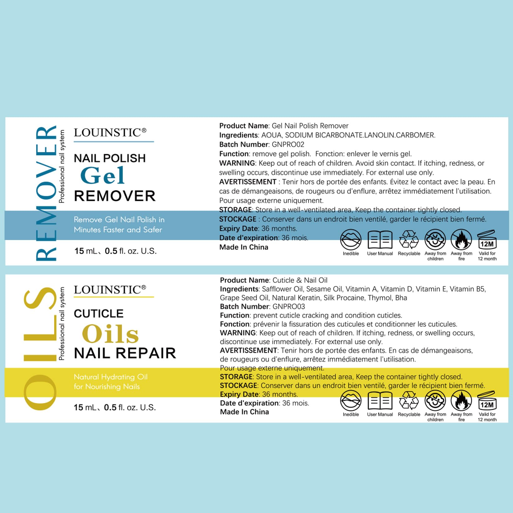 Louinstic soin ongles huile: améliore l’apparence et l’hydratation.