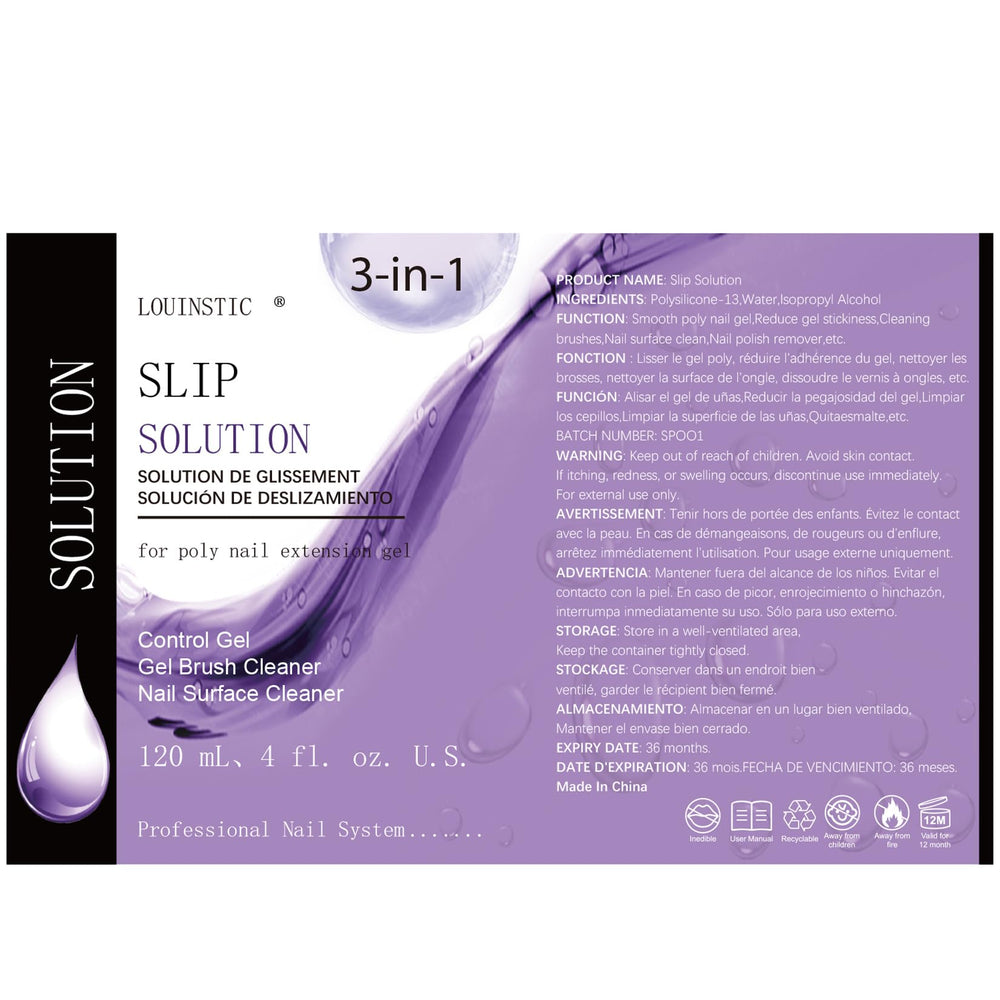 LOUINSTIC solution de glisse universelle: compatible avec tous les gels poly et hybrides.
