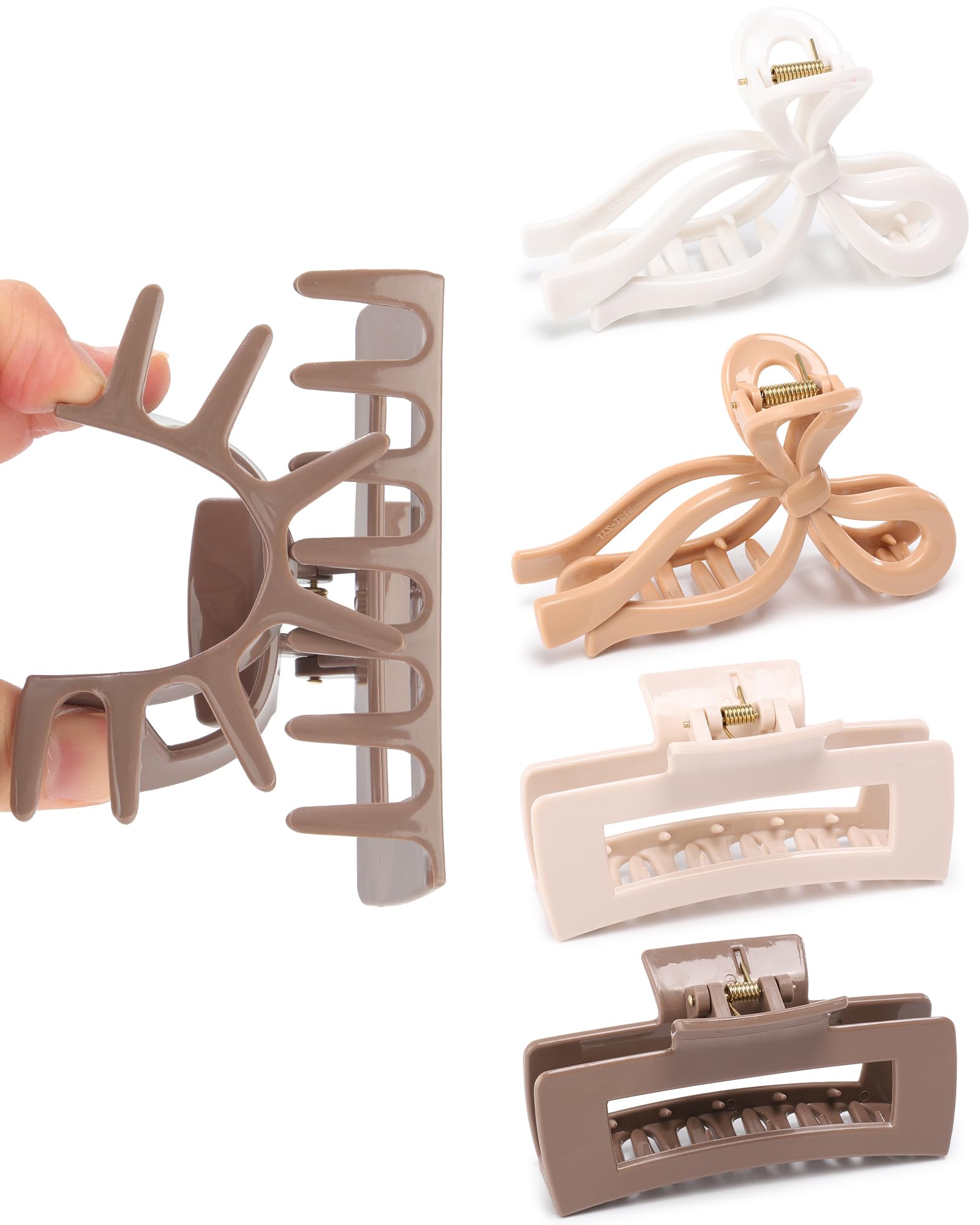 Pince Lourny silicone ensemble 4 pièces, maintien sûr tout au long de la journée.