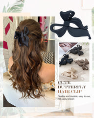 Lourny pinces-cheveux nœud papillon brun clair, accessoire léger et sûr.