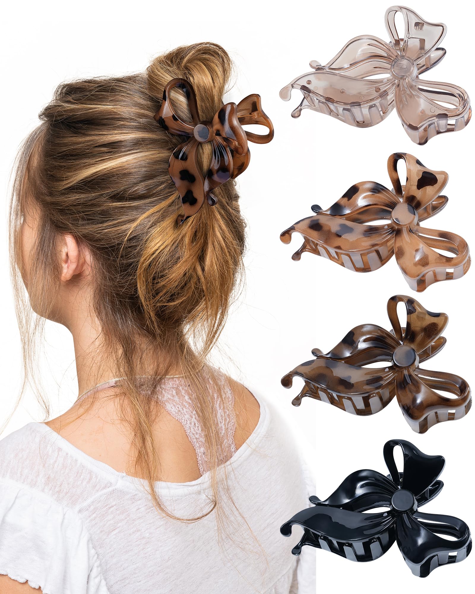 Gros plan sur les pinces Lourny Papillon Noir, maintien fiable pour cheveux fins et épais.