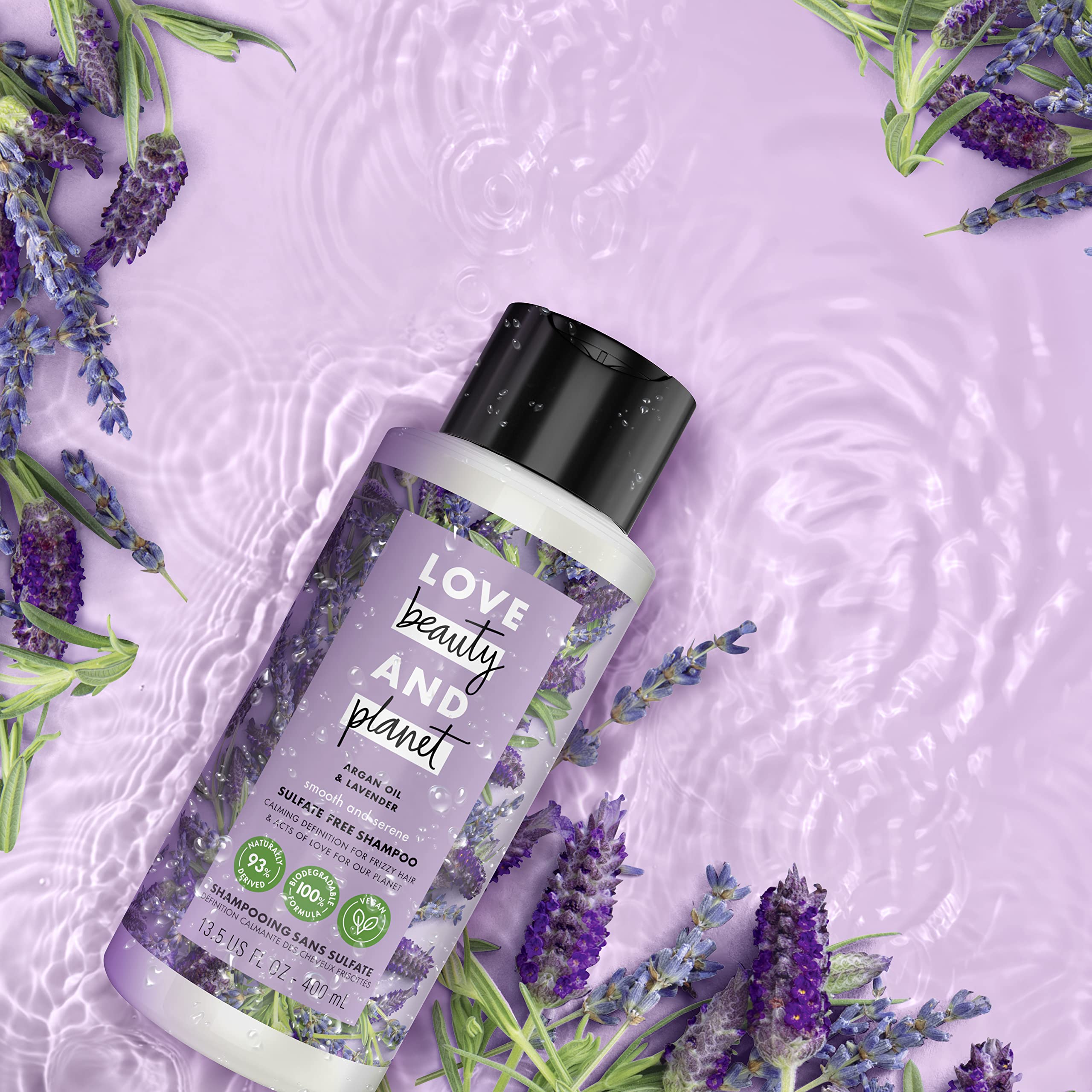 Love Beauty And Planet Shampoing sans colorants, parfum lavande subtile et frais