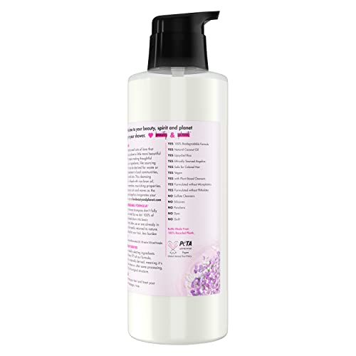 Love Beauty and Planet bouteille pompe shampoing riz angelique, pratique et lavage en douceur.