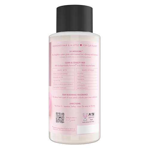 Love Beauty And Planet shampoo etiquette murumuru rose: emballage écoresponsable qui respecte la planète