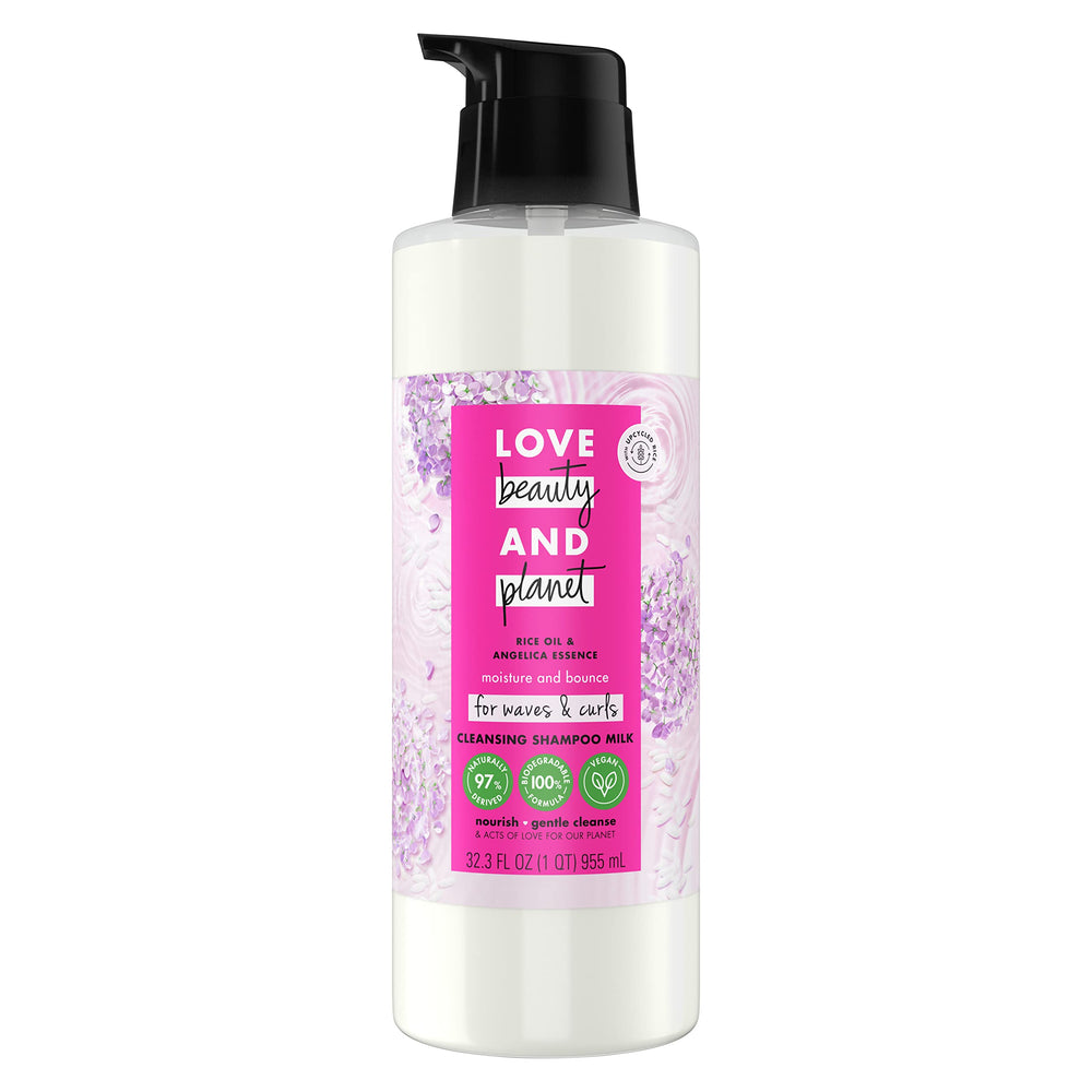 Love Beauty and Planet shampoing lait hydratant pour boucles, hydratation légère et définition.