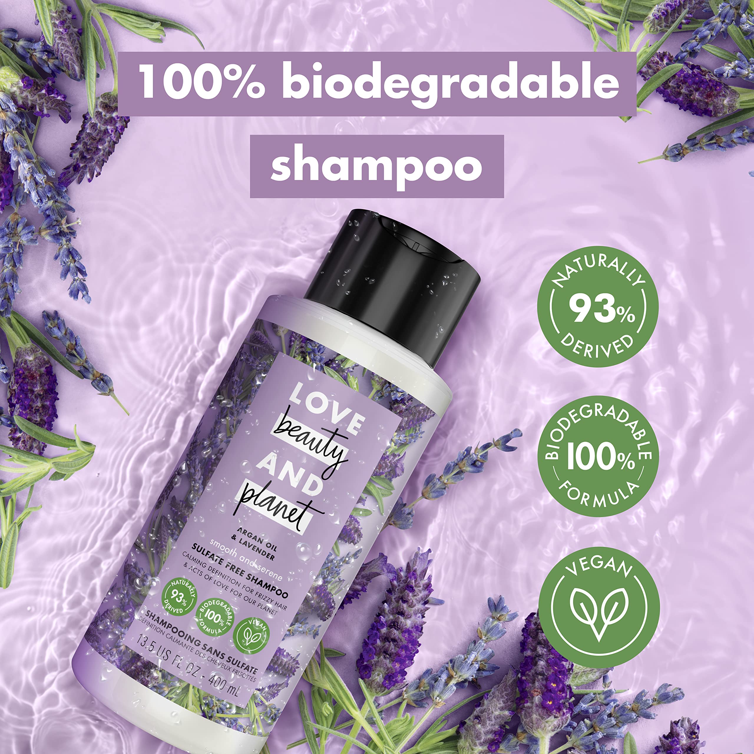Love Beauty And Planet Shampoing sans paraben et sans silicone, lavande apaisante