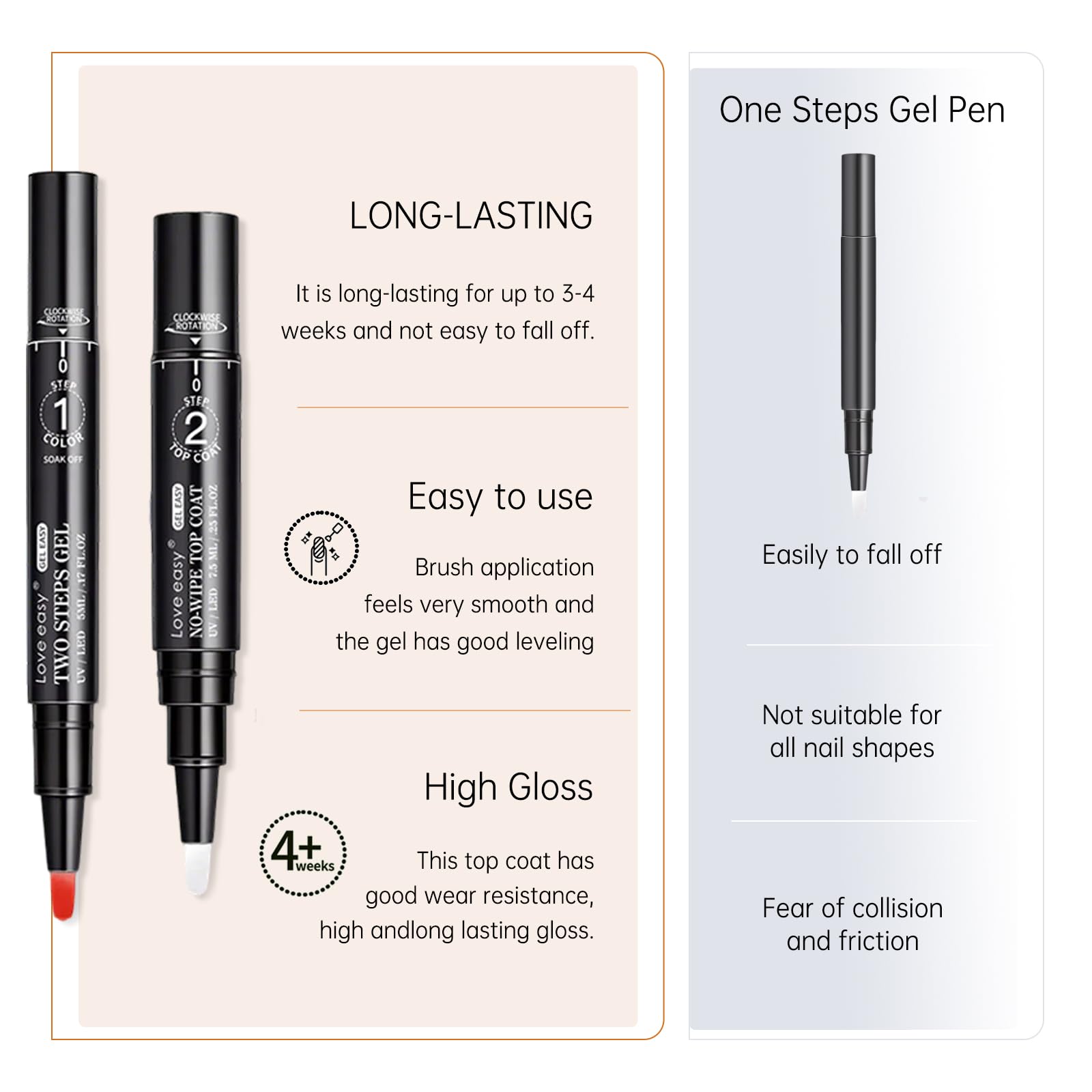 Love Easy top coat vernis gel, brillance durable sans traces.