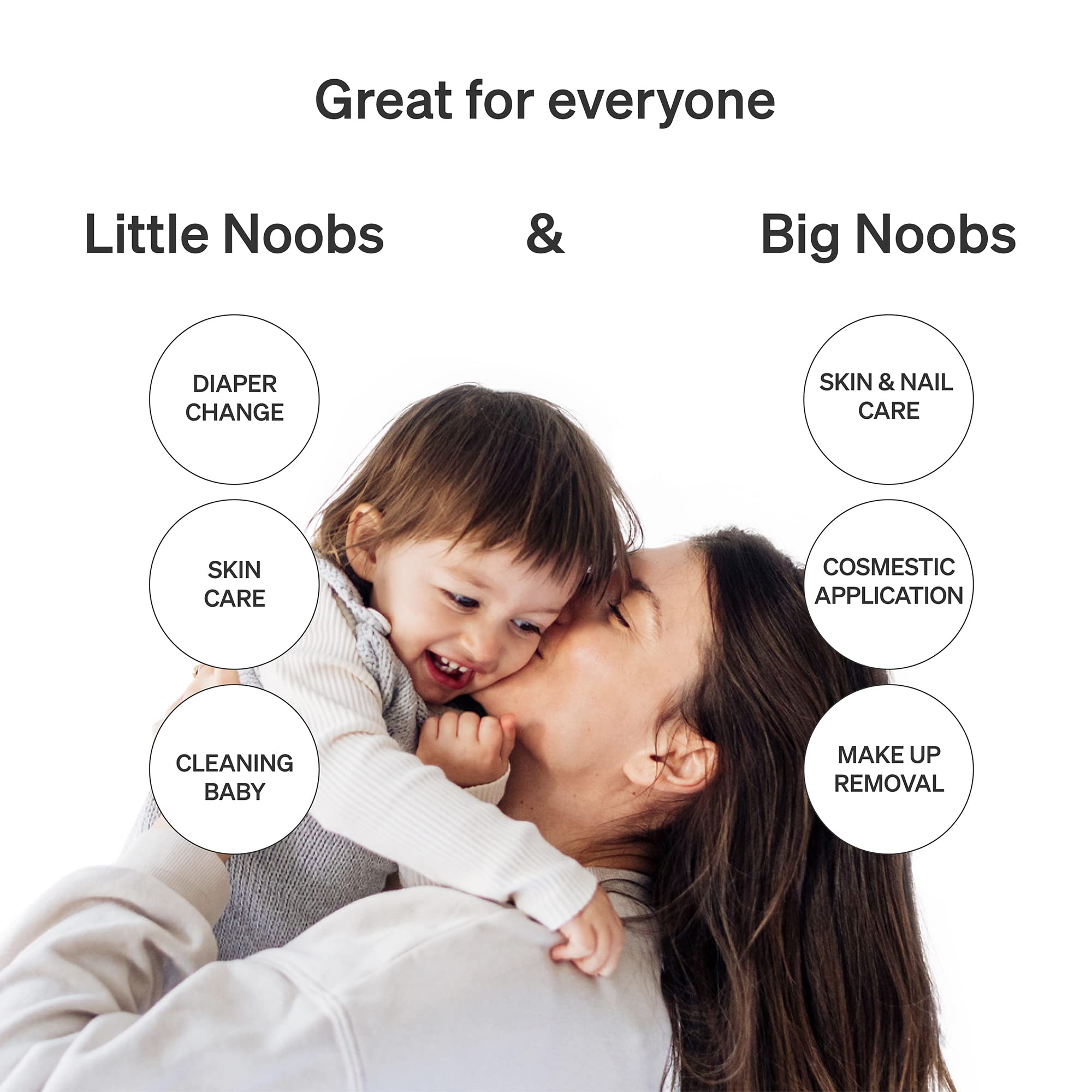 Love Noobs coton bébé toucher doux, respectueux des peaux sensibles.