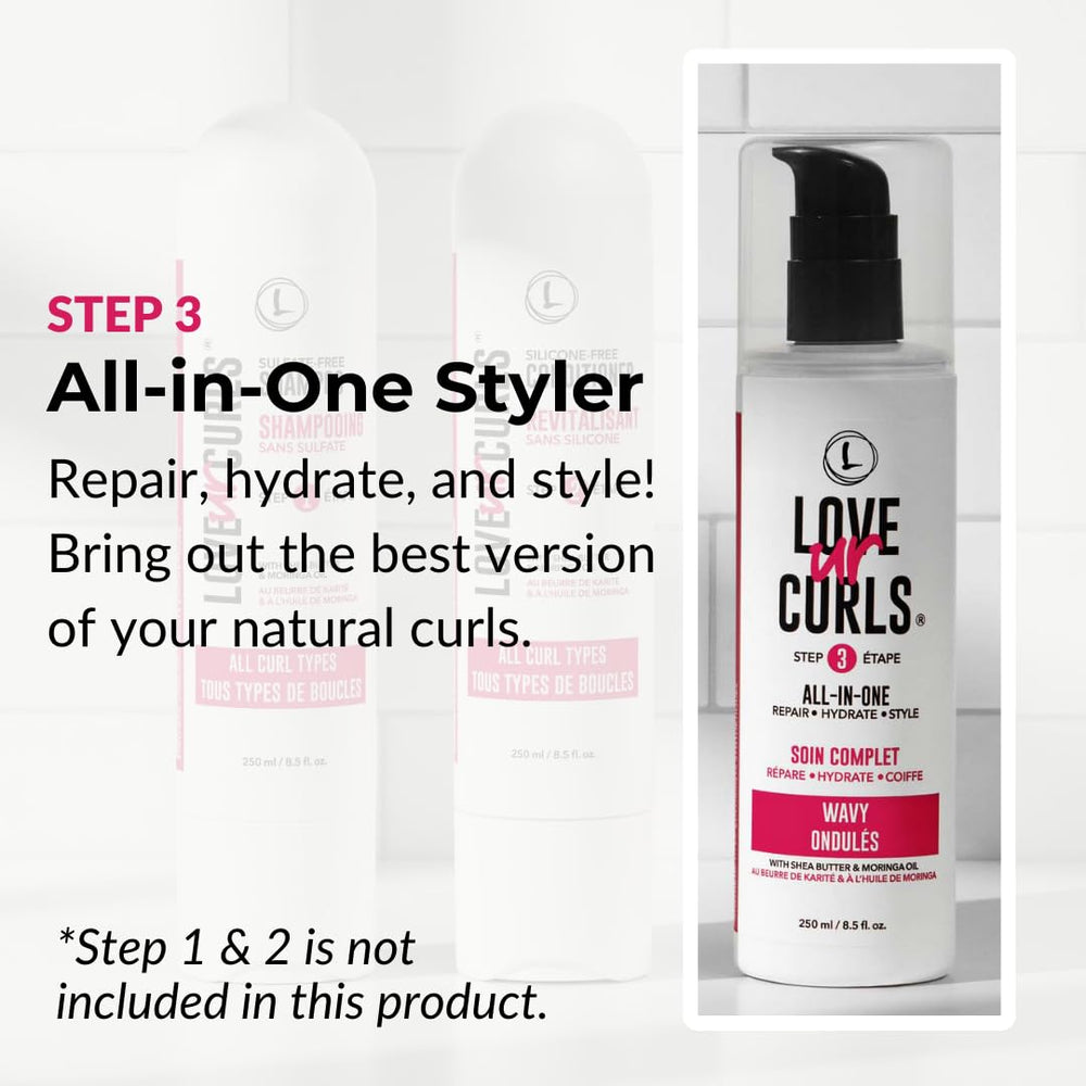 Love Ur Curls All-in-One Styler, application simple sur les mains, définition rapide des boucles.