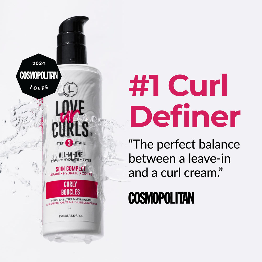 Love Ur Curls crème-coiffante nourrit intensément les cheveux grâce au beurre de karité et moringa.