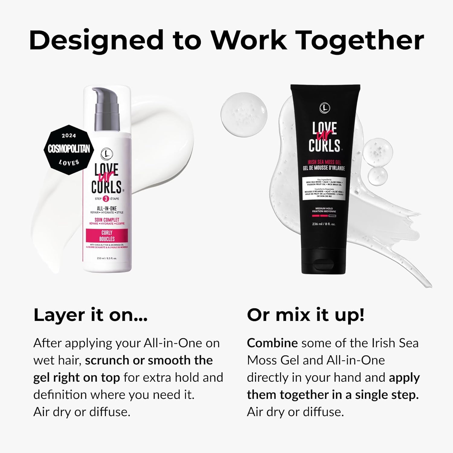 Love Ur Curls crème hydratante – texture satinée qui apaise les frisottis