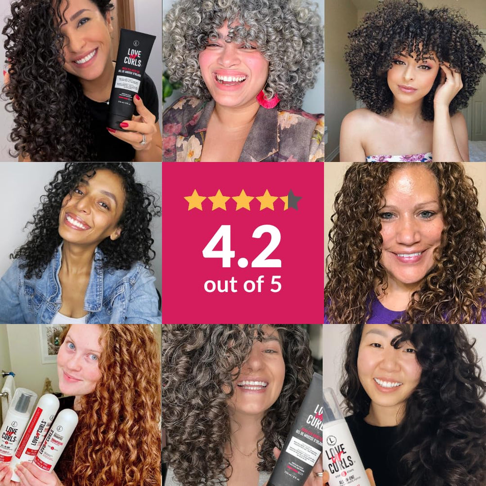 Love Ur Curls ensemble-kit packaging clair pour une routine complète des boucles.