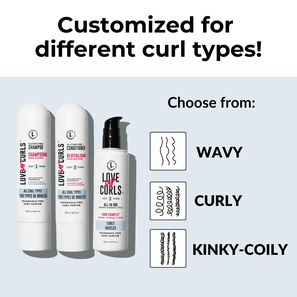 Love Ur Curls routine quotidienne, soin multi-usages pour boucles visibles.