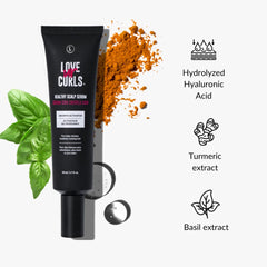 Love Ur Curls Serum, ingrédients curcuma et basilic pour densité visuelle.
