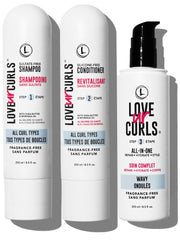 Love Ur Curls Shampoing sans parfum : bouteille élégante nettoie en douceur les boucles.