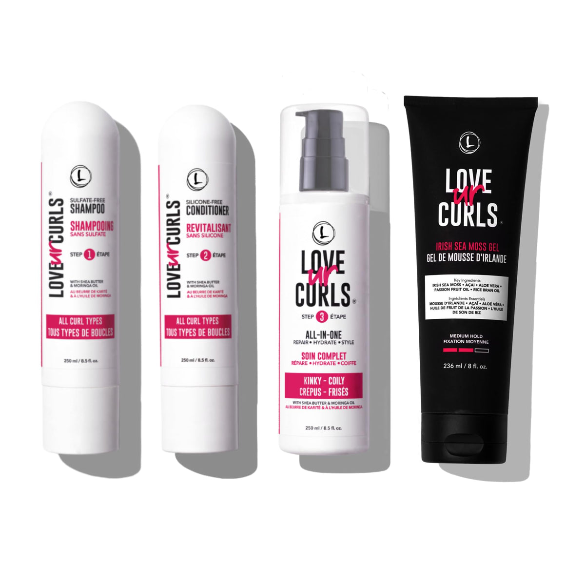 Love Ur Curls shampooing définition dans flacon pour boucles nettes et définies.