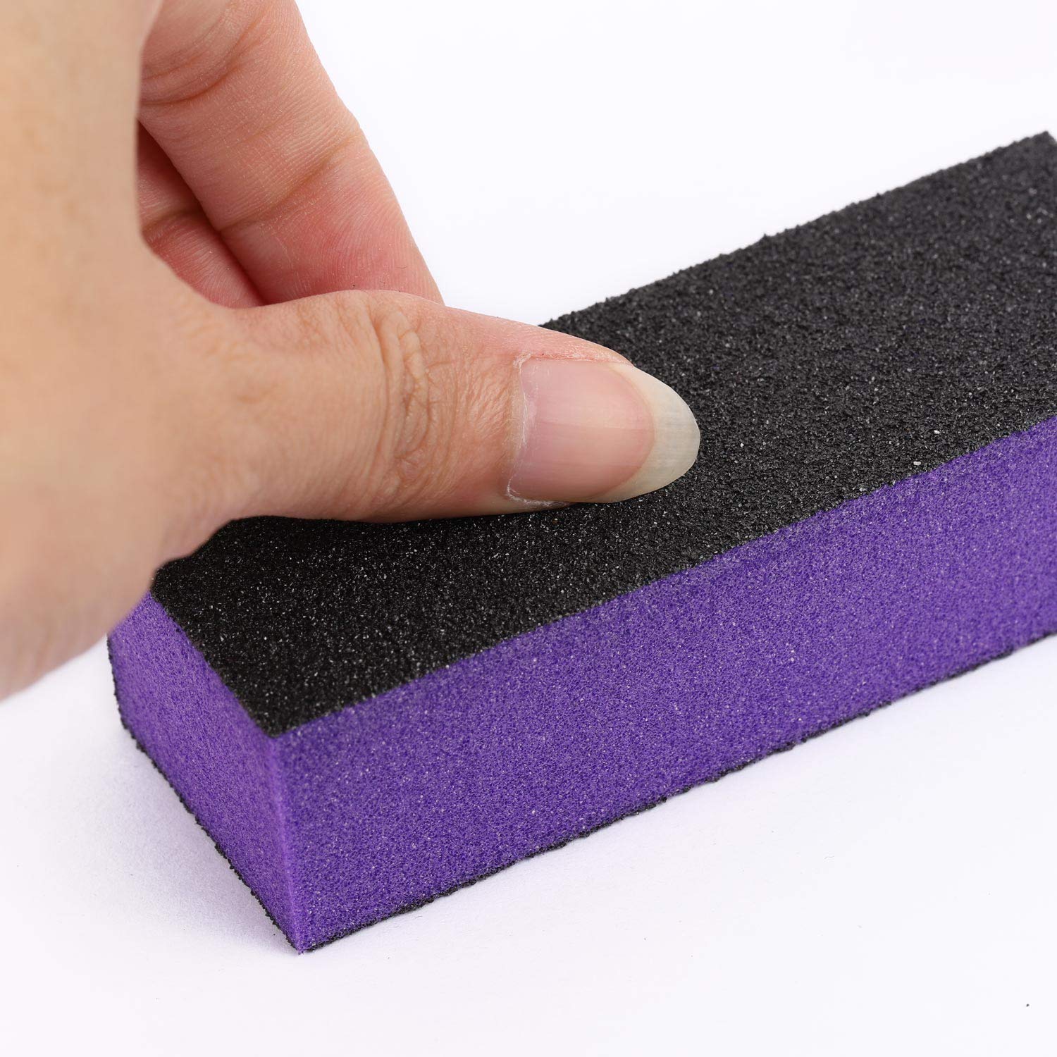 LoveBB bloc polissage ongles violet-noir, 3 cotes, buffage rapide et uniforme.